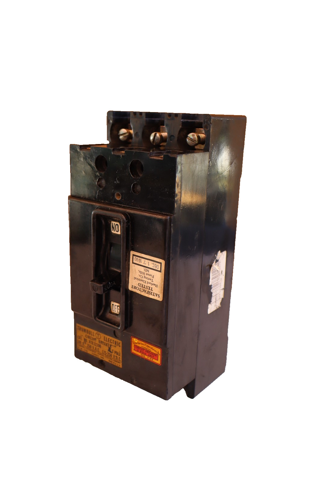 Trumbell 100Amp Circuit Breaker ATB32100 125-250VDC 250VAC 3 Pole USA
