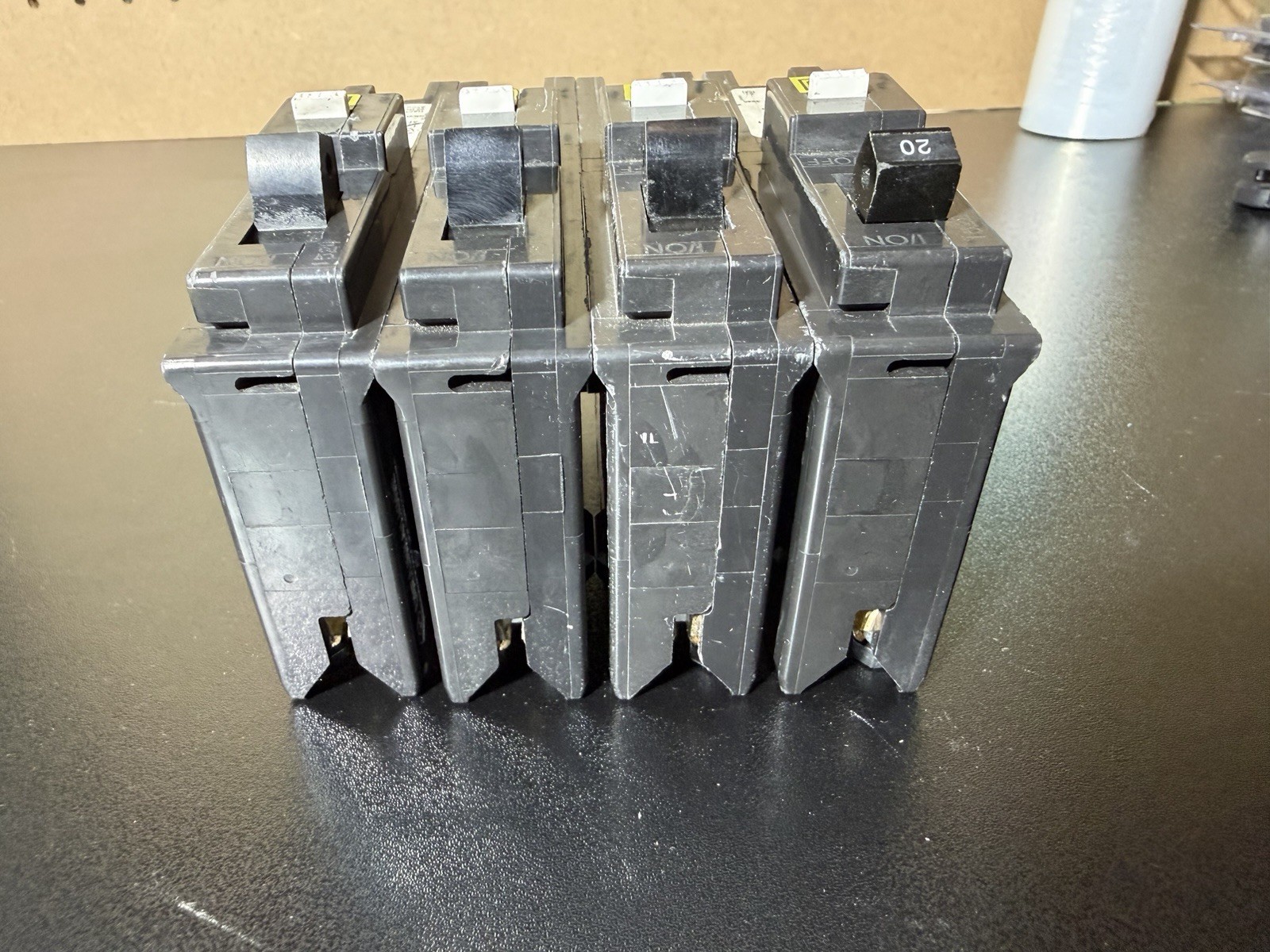 Square D HOM120PCAFI 20A AFCI Circuit Breaker, 1-Pole, 120V, 4 Pack