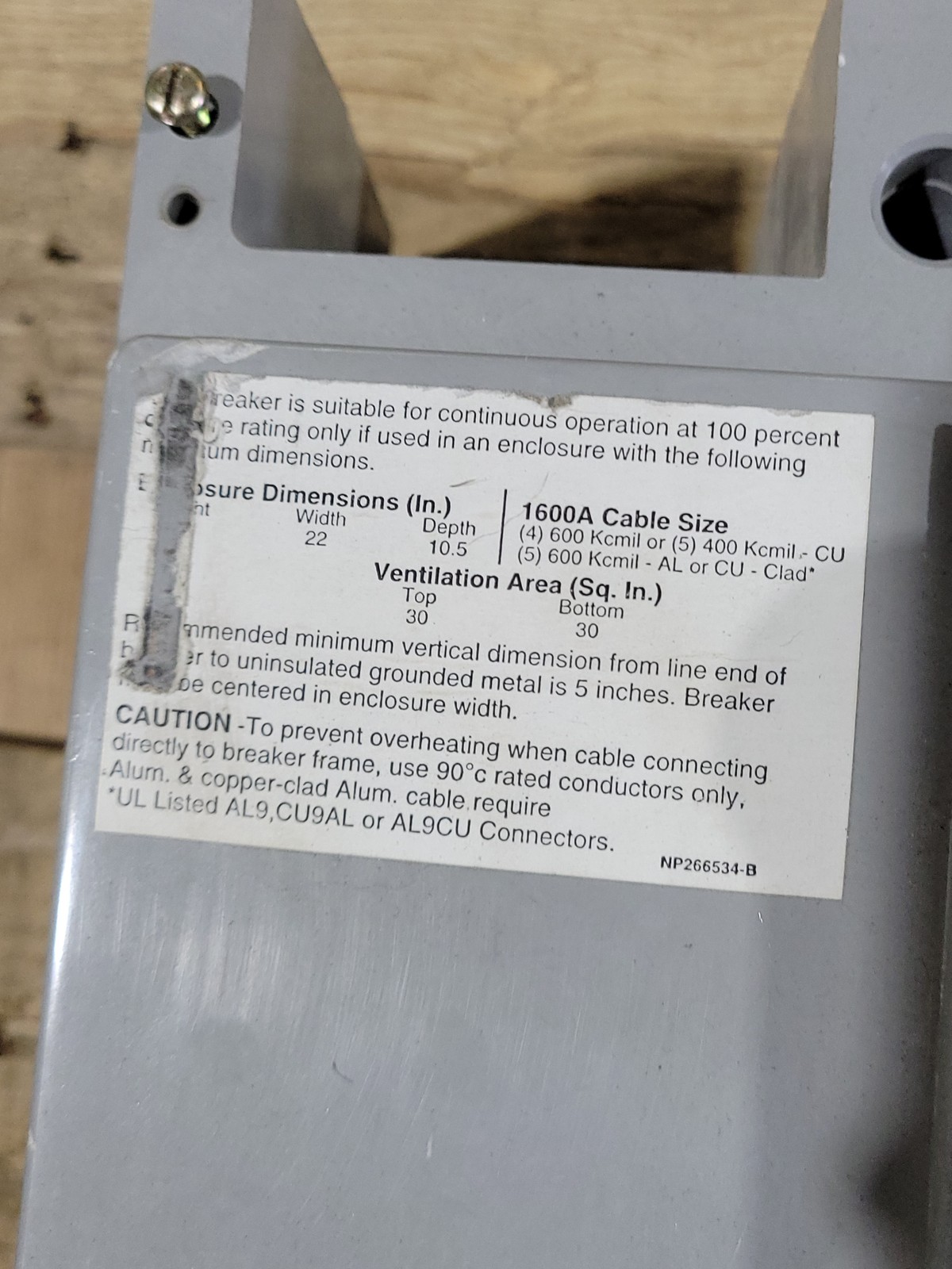 General Electric TP1616TTR Power Break Circuit Breaker 1600A 3P 600VAC Trip Plug