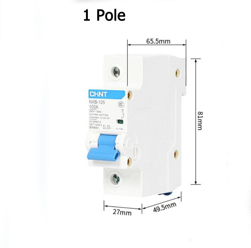 NXB-125 Circuit Breakers Disconnectors Type C/D 1/2/3/4 Pole 80A 100A 125A 10kA