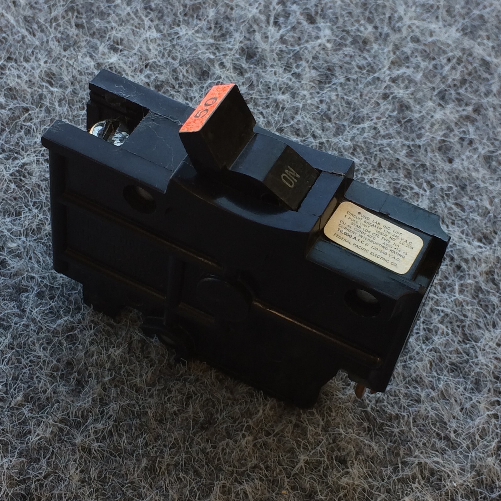 FEDERAL PACIFIC 50 AMP FPE 50 AMP 1 POLE NA150 STAB-LOK NA150 1 YEAR WARRANTY