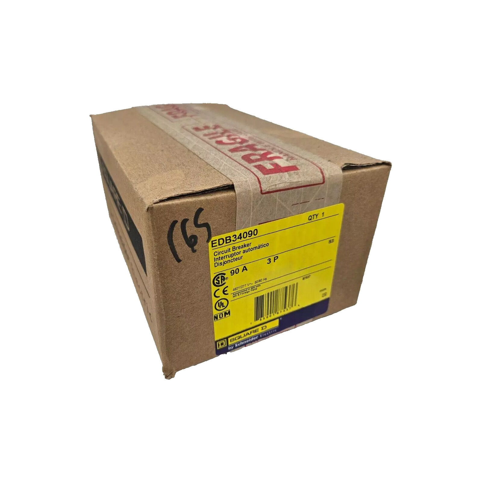 NIB – Square D – EDB34090 – Mini Circuit Breaker, 90A, 3 Pole, 480Y/277 Vac, 25