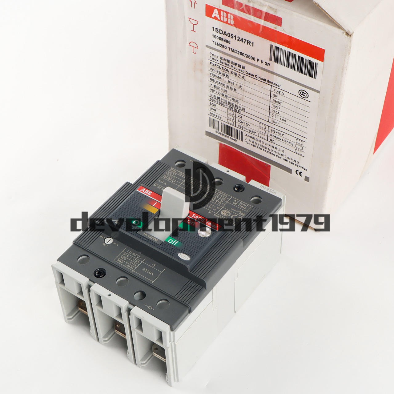 1PCS New ABB TMAX T3N250 TMD250/2500 FF 3P 250A 1SDA051247R1 Circuit Breaker