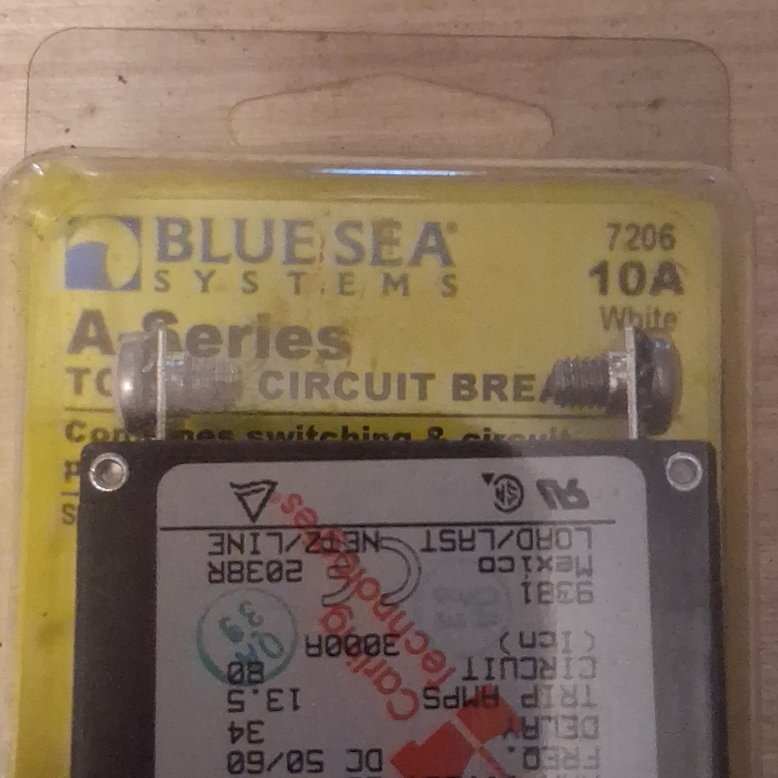 Blue Sea Systems 7206 10A Toggle Circuit Breaker White Panel Mount Magnetic