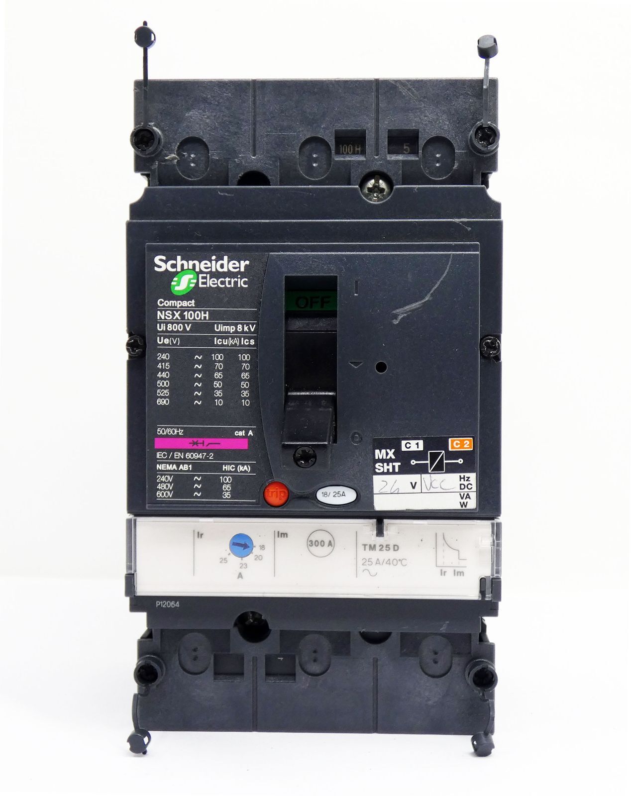 Schneider Electric NSX 100H NSX 100-160-250 F/N/H/NA 18/25A + TM25D -used-