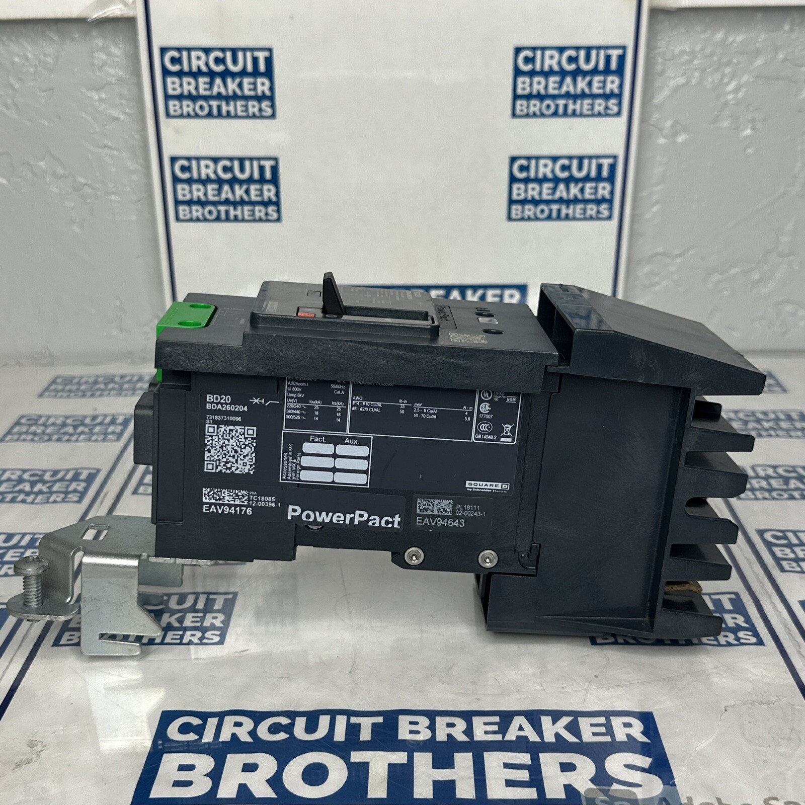 Square D BDA260204 20 Amp 600 Vac 2 Pole PowerPact Circuit Breaker-Warranty