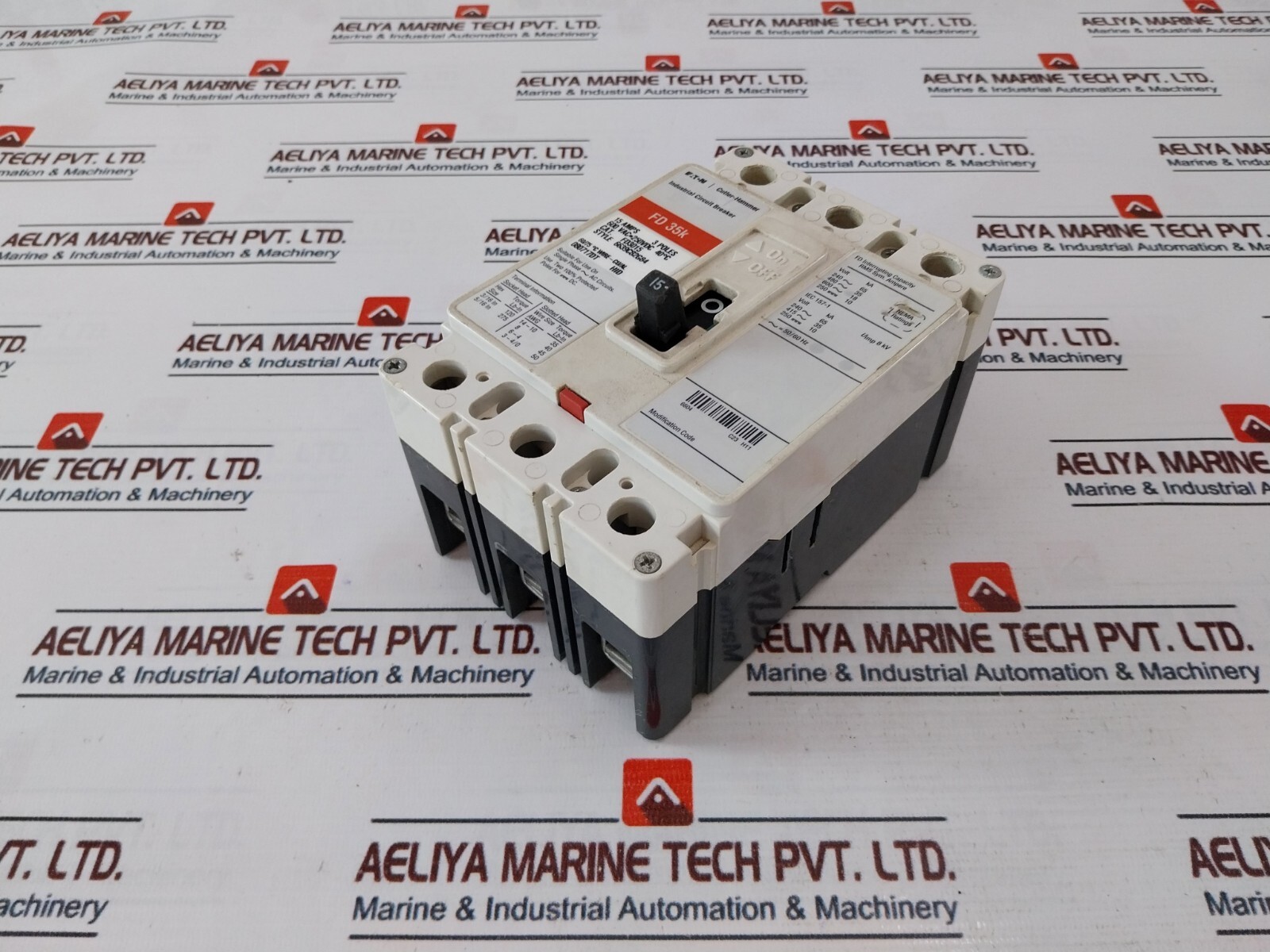 Eaton FD3015 3 Pole Circuit Breaker 15 Amps 600Vac