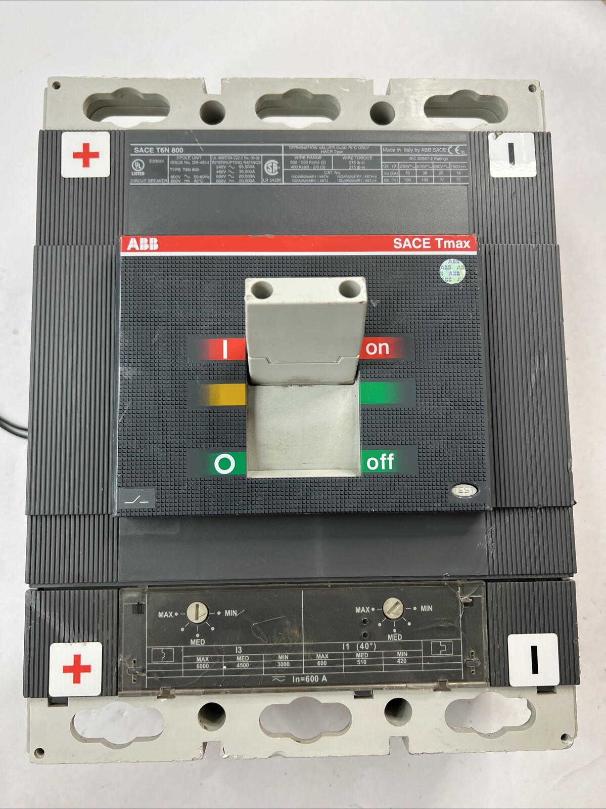 ABB S6N600BWAS 600 A CIRCUIT BREAKER 600V 3P LI SACE PR211 TRIP RECONDITIONED