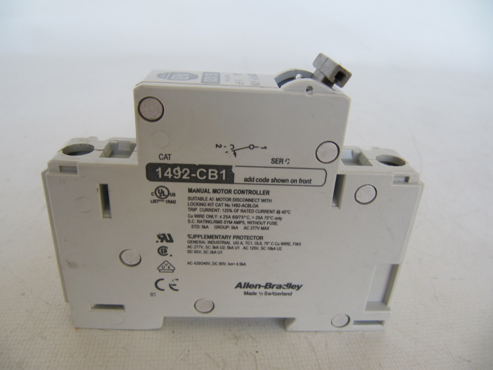 (LOT OF 3) Allen-Bradley G020 2A 1/6HP 277V Circuit Breaker Cat. 1492-CB1-G020