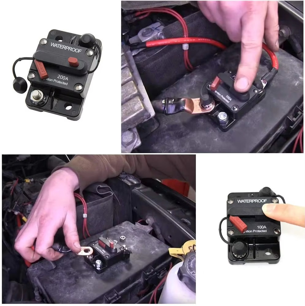 Waterproof Car Circuit Breaker Fuse Reset 30-300 A 12V-48V DC Car Boat Auto IP67