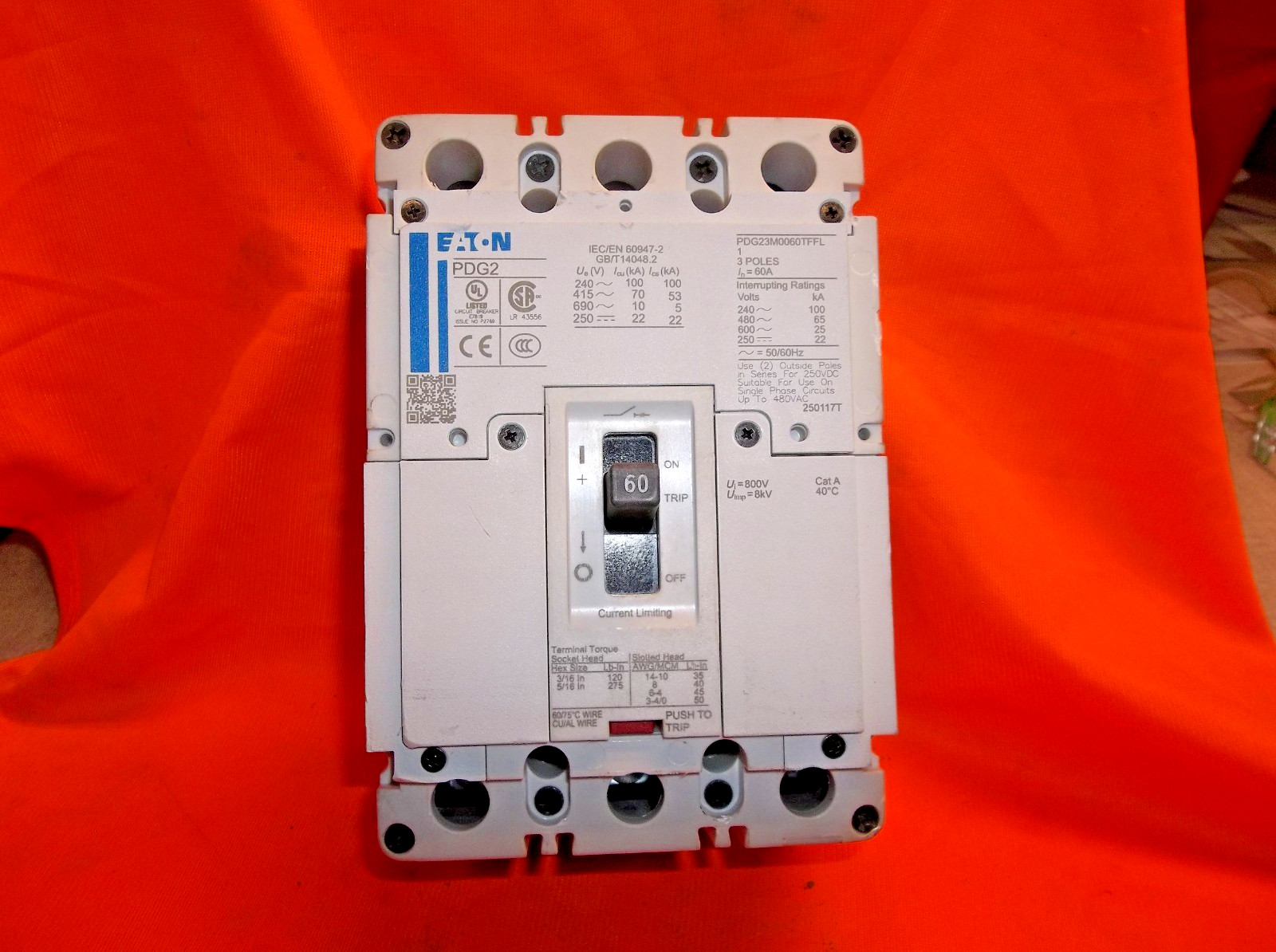 EATON PDG23M0060TFFL circuit breaker 1116A1