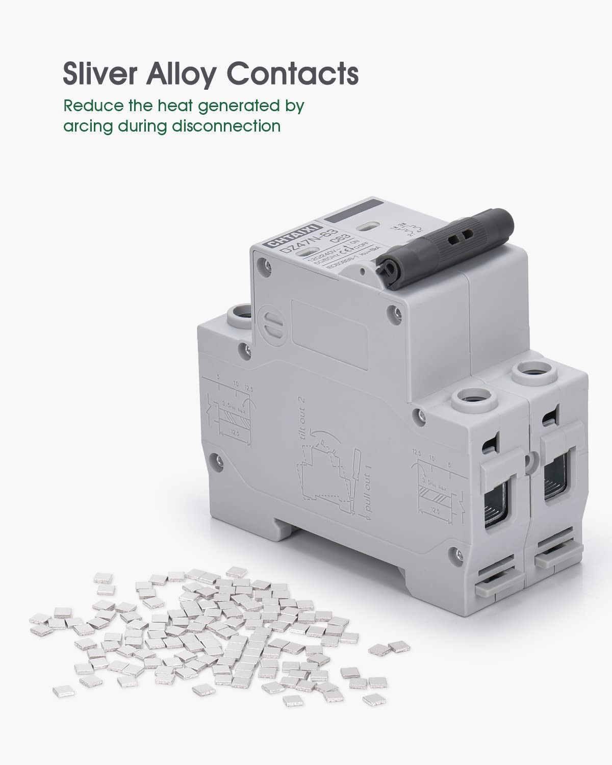AC Miniature Circuit Breaker, 20 Amp 120V/240V 2 Pole DIN Rail Mount Circuit Bre