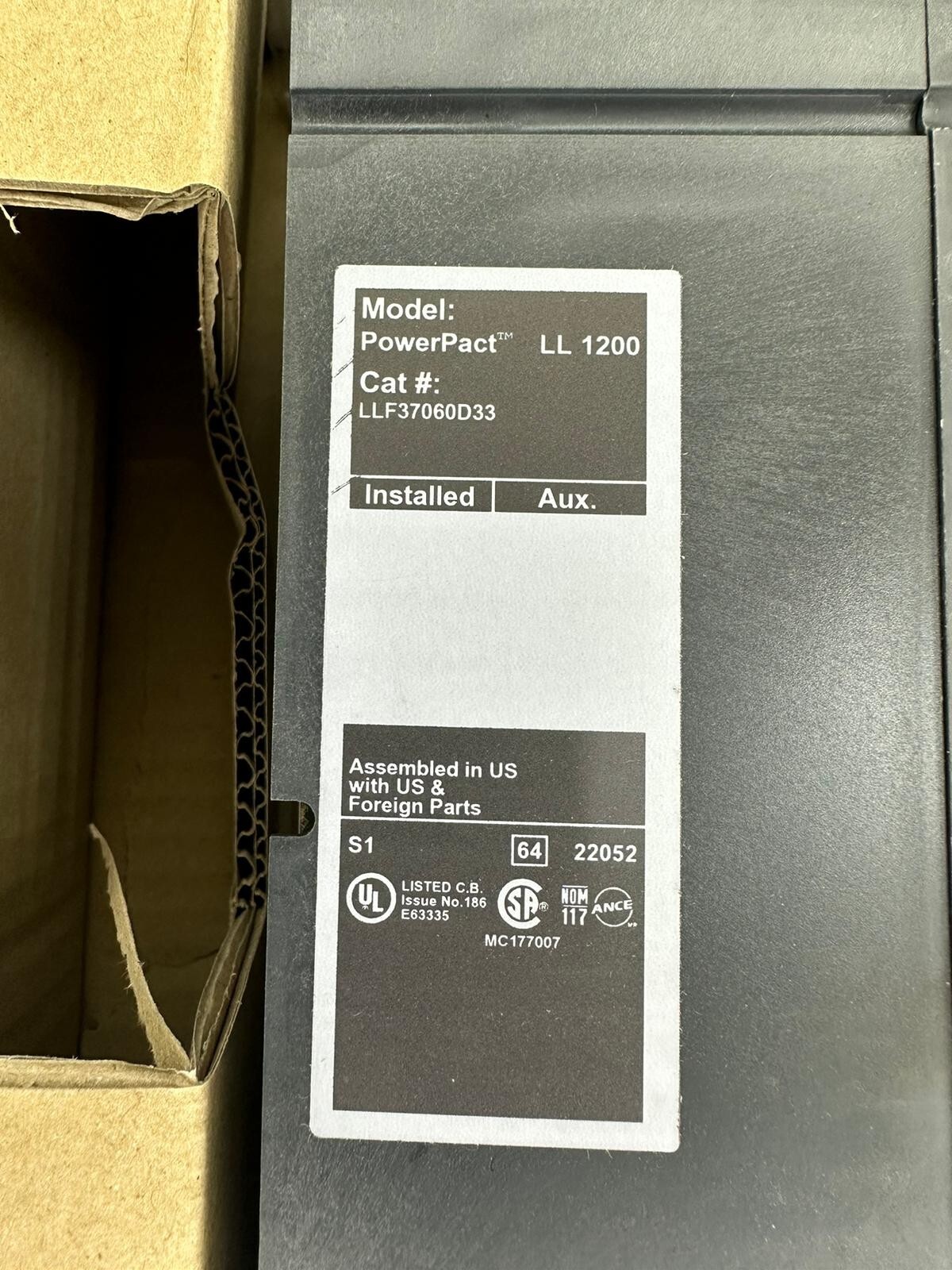 Schneider electric Square D LL 1200 Circuit breaker LLF37060D33 600A