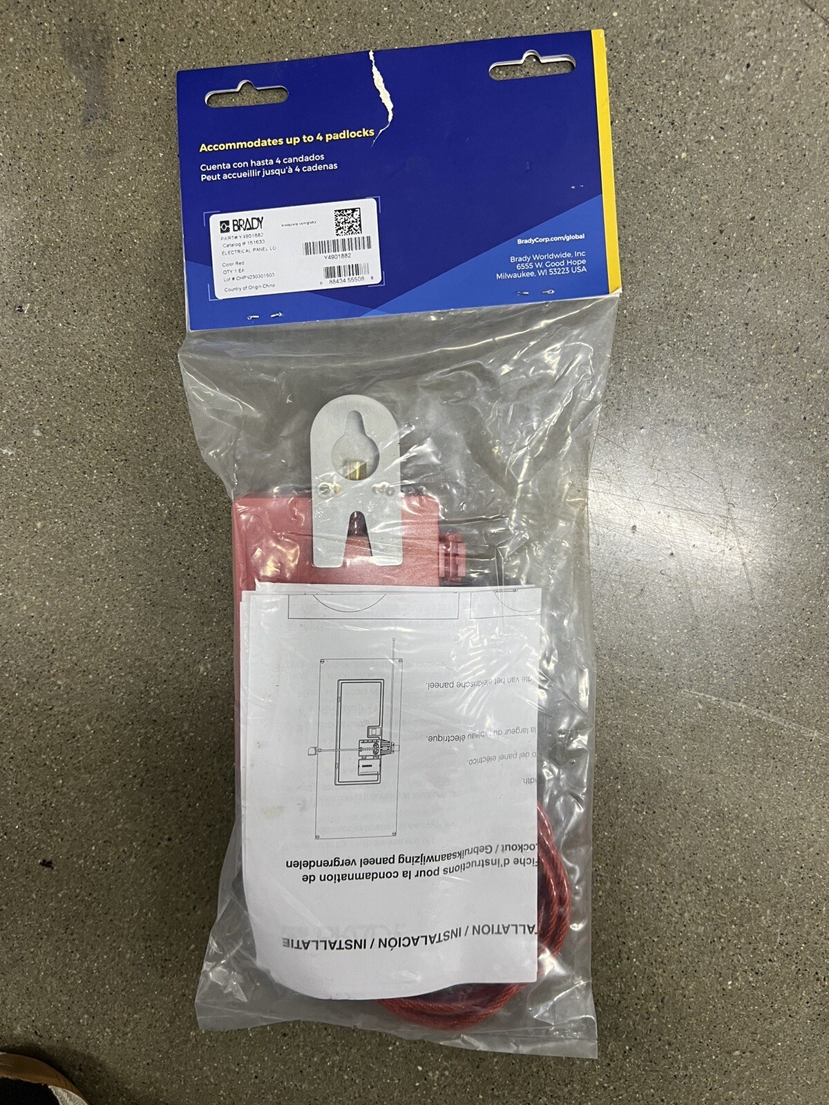 Brady 151633 Circuit Breaker Lockout,Red,6.24 In L