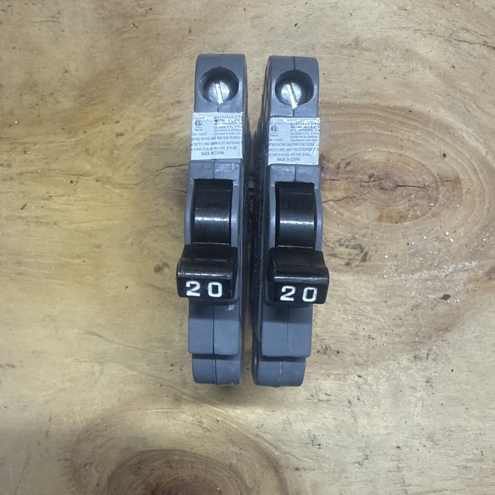 2 Connecticut Electric UBIF020N UBIF-020N Federal Pacific NC120 NC20 20A Gray