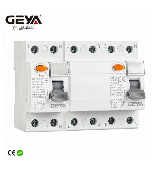 GEYA GYL10 Type AC RCCB 2P 4P 40A 63A RCD 30-300mA Breaker