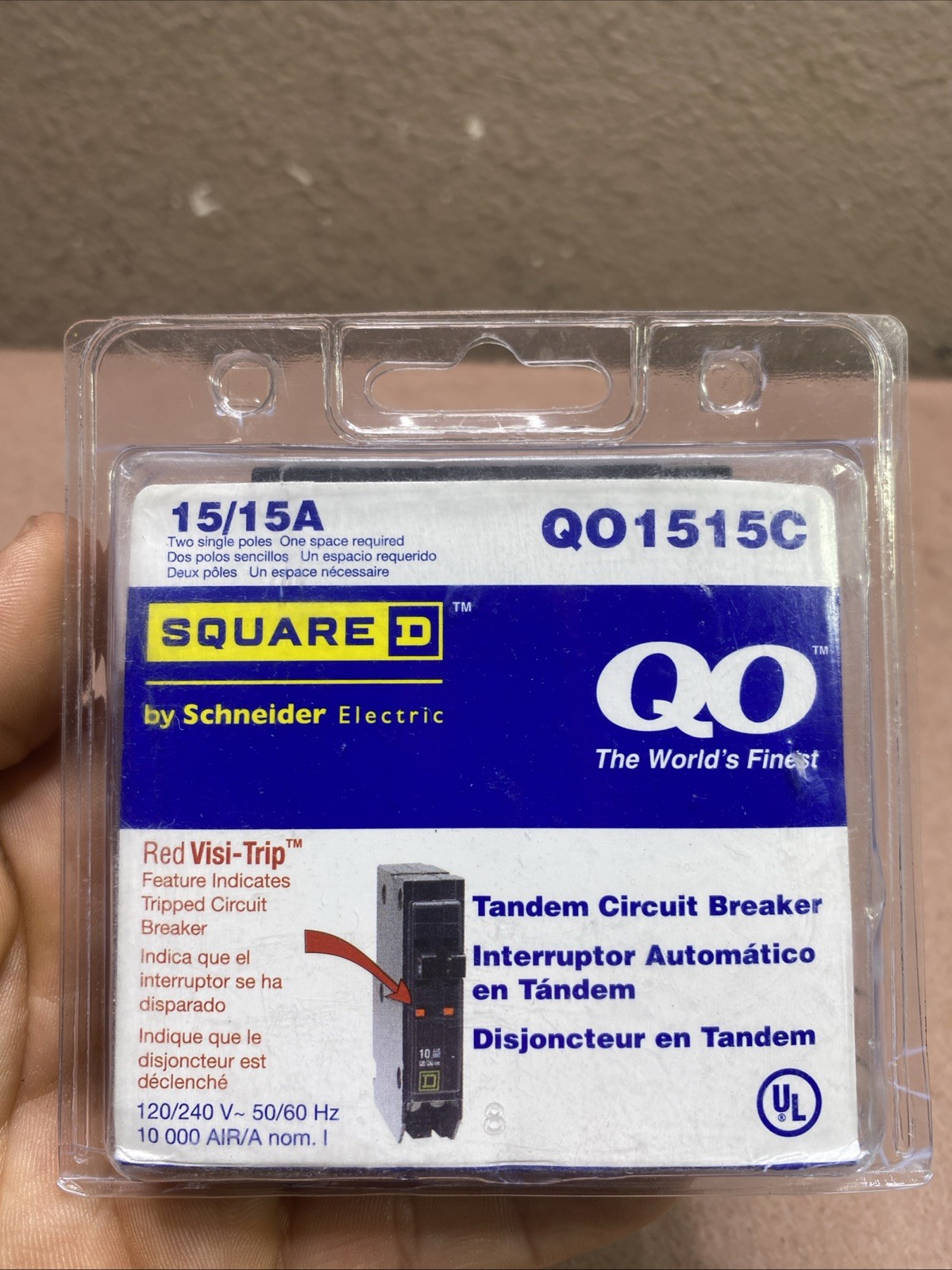 Square D Circuit Breaker 15/15A QO1515C Single Pole Tandem 1 Pole Breaker F1