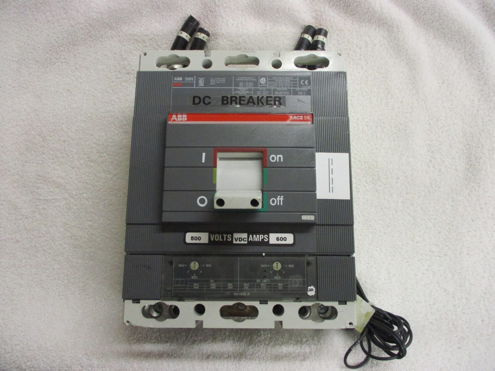ABB 600 Amp 3 Pole Circuit Breaker 500VDC S6N SACE S6