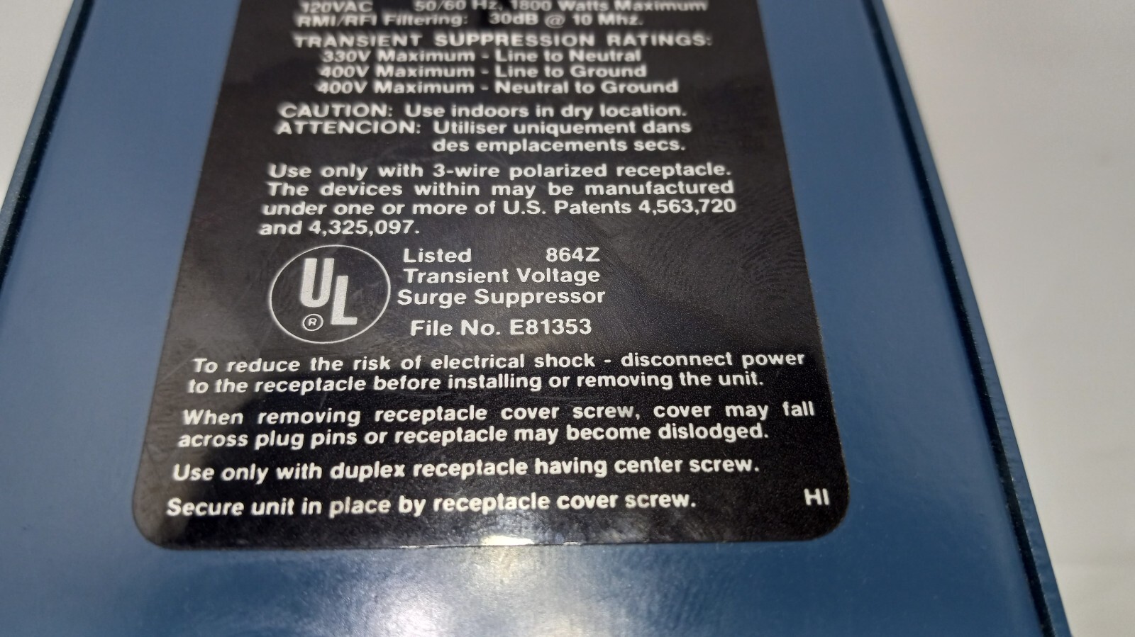 General Semiconductor~12oK15A~15 Amps~AC Line Protector~120 VAC