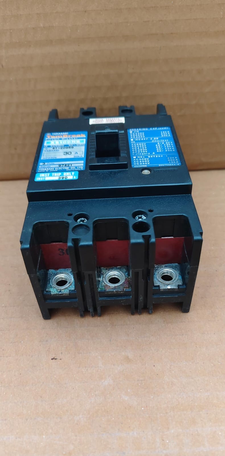 TERASAKI TEMBREAK XS100NB 30A 3 POLE CIRCUIT BREAKER AC 690V 50~60Hz 41-20959