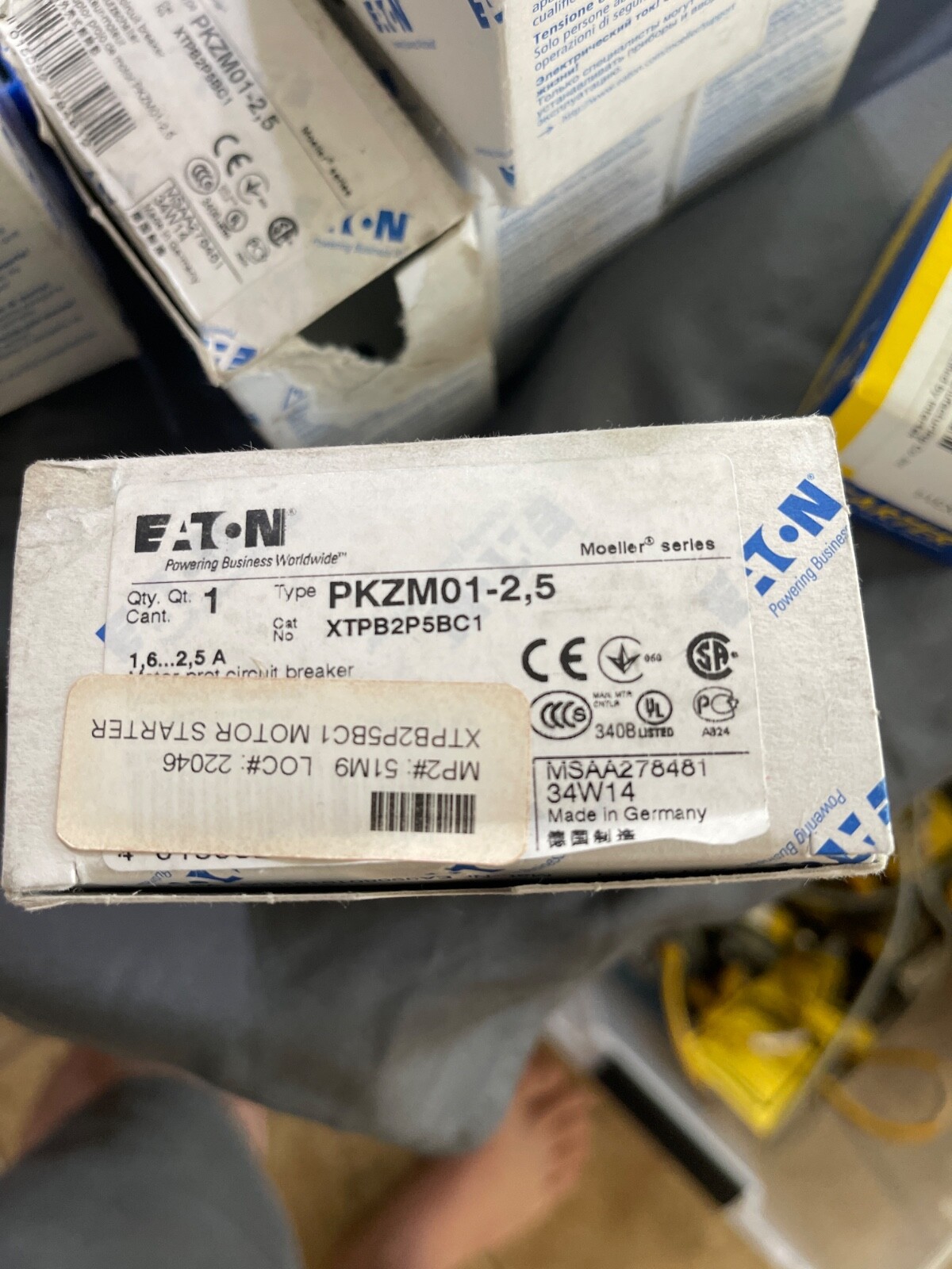 Eaton GENUINE PKZM01-2,5 Motor Protection Circuit Breaker XTPB2P5BC1