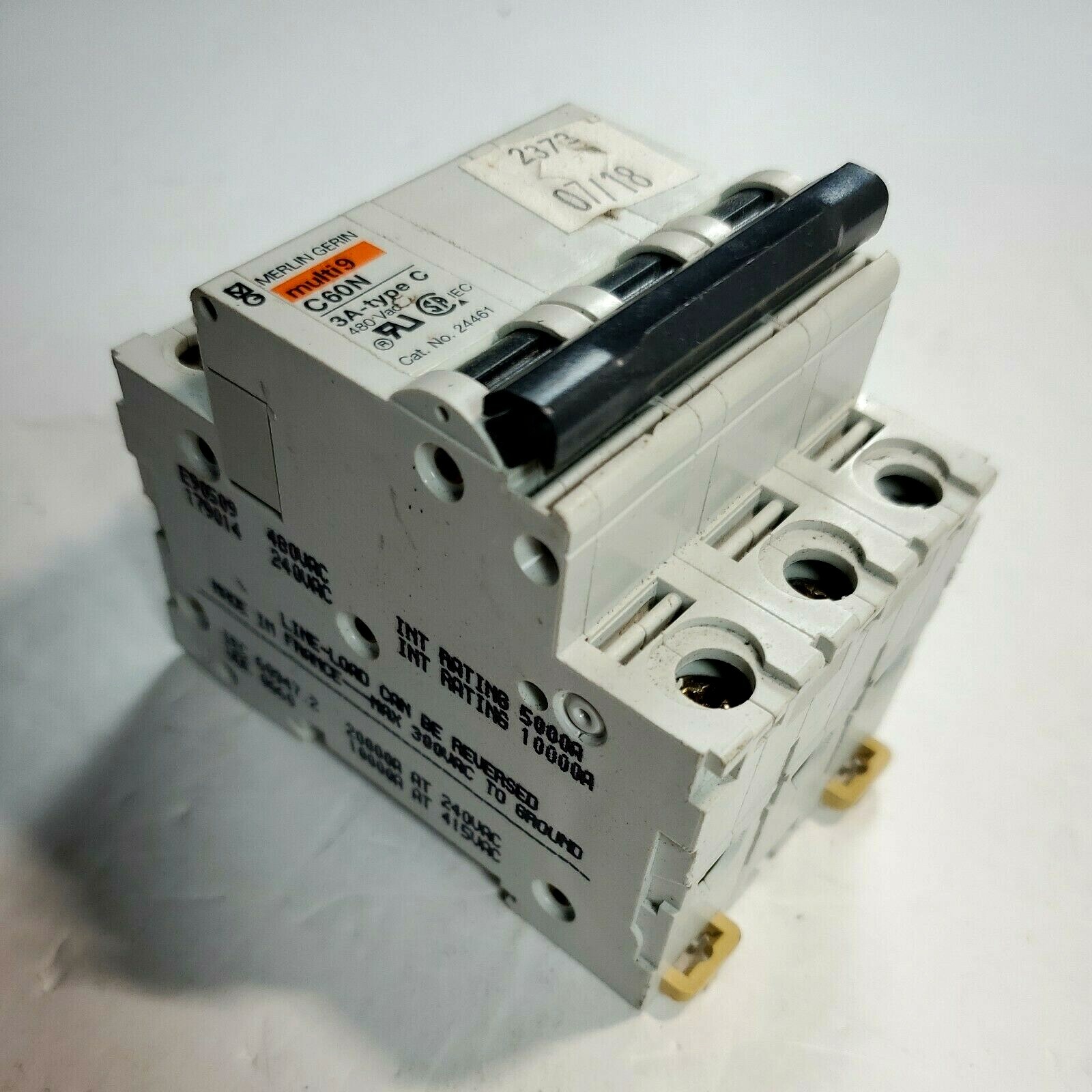 Merlin Gerin Multi9 C60N 3A-Type C 480 Vac Circuit Breaker 24461 3 Pole