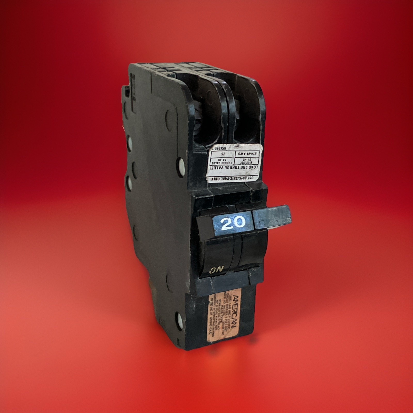American FPE 20 Amp 2 Pole NC220 Stab-Lok Breaker Mini THIN NC White “20”