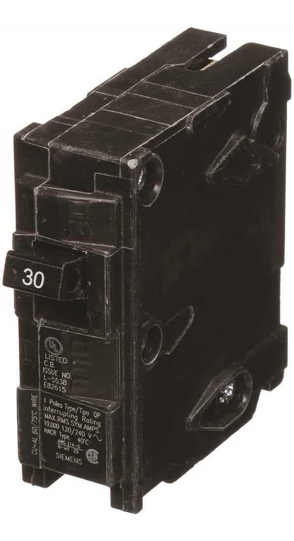 Siemens -HI Q130 30-Amp Single Pole Type QP Circuit Breaker, Black