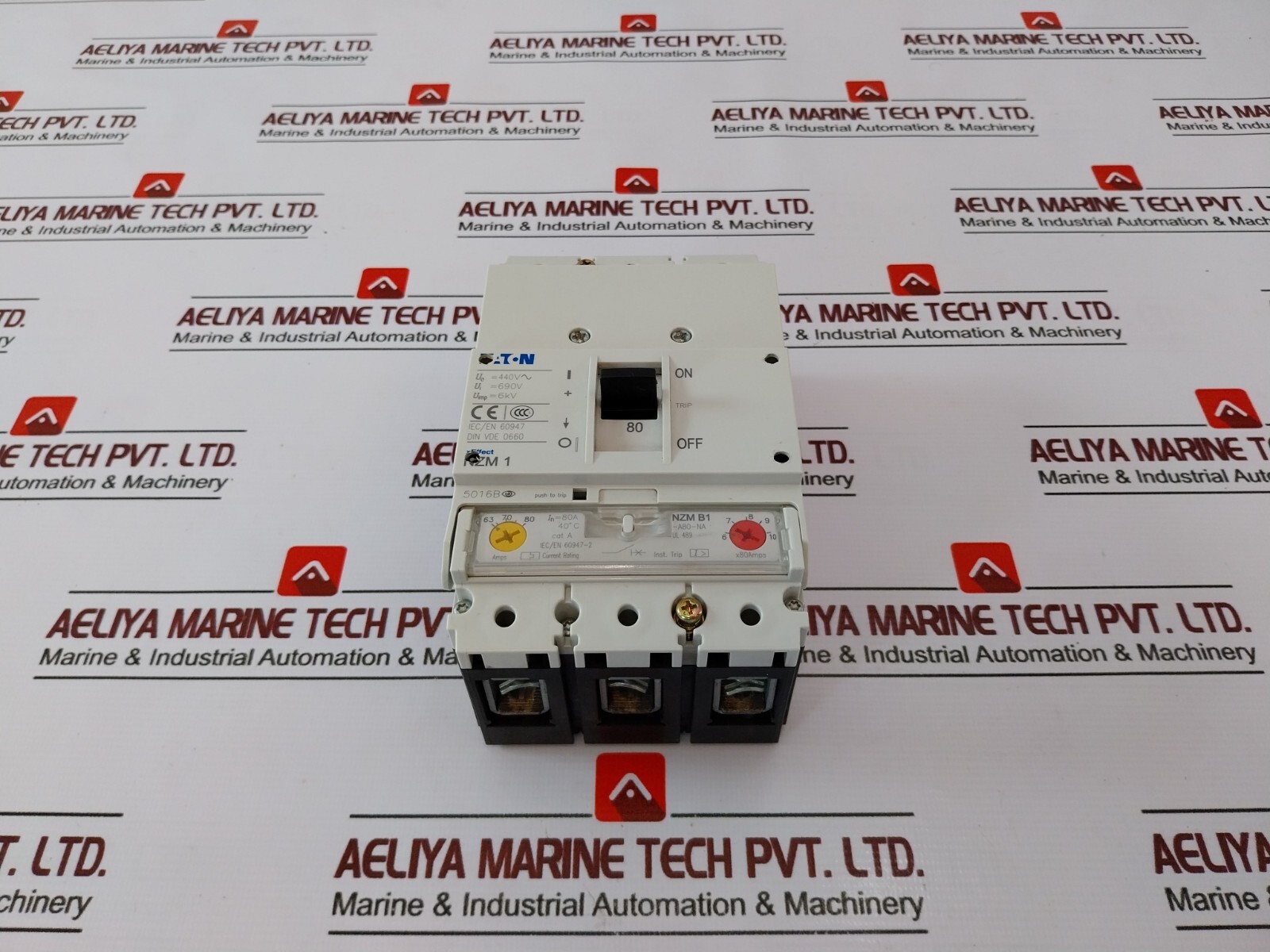 Eaton NZM 1 Circuit Breaker 3 Pole Unit NZM B1-A80-NA 63-80 AMP Above 300V AC