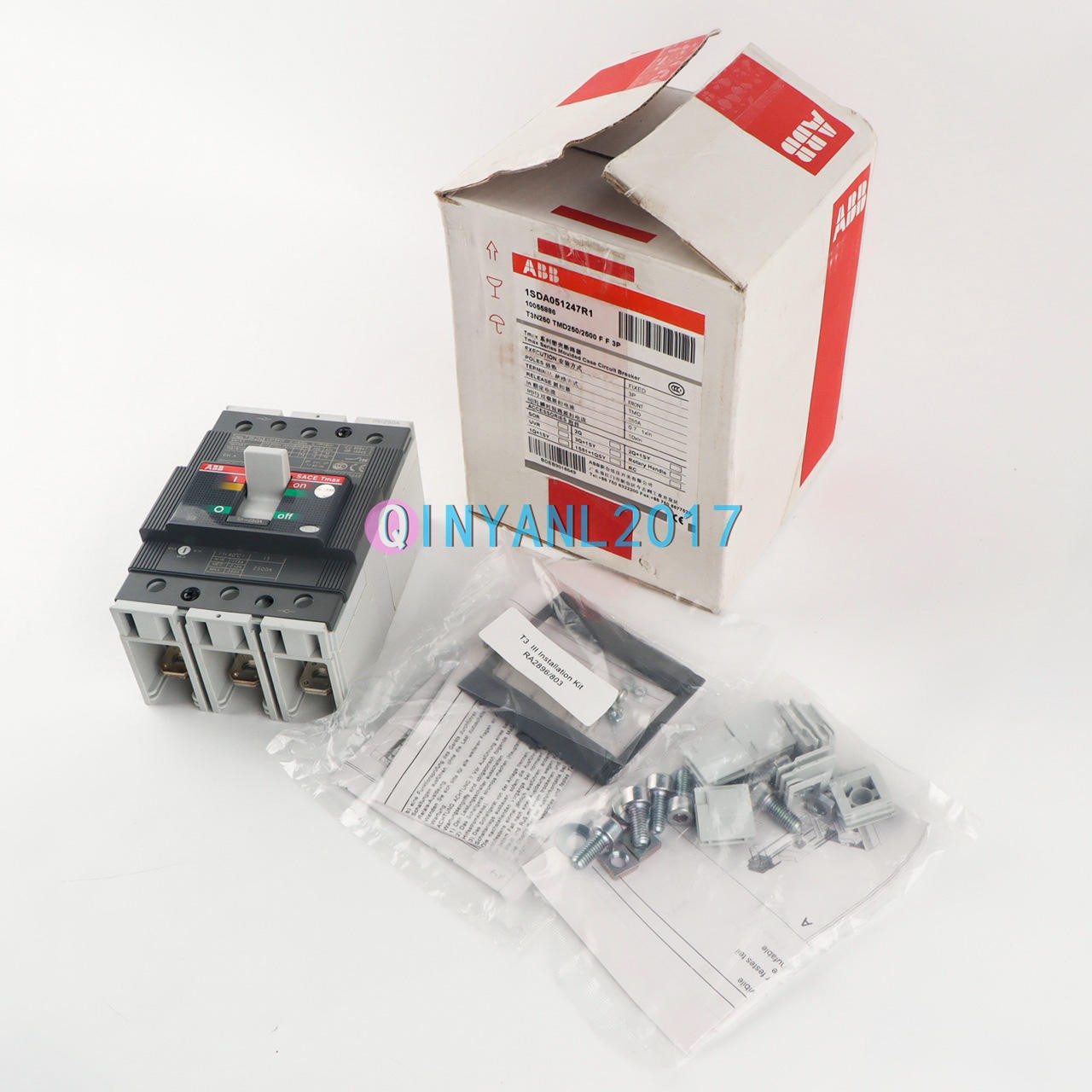 1PCS New ABB TMAX T3N250 TMD250/2500 FF 3P 250A 1SDA051247R1 Circuit Breaker