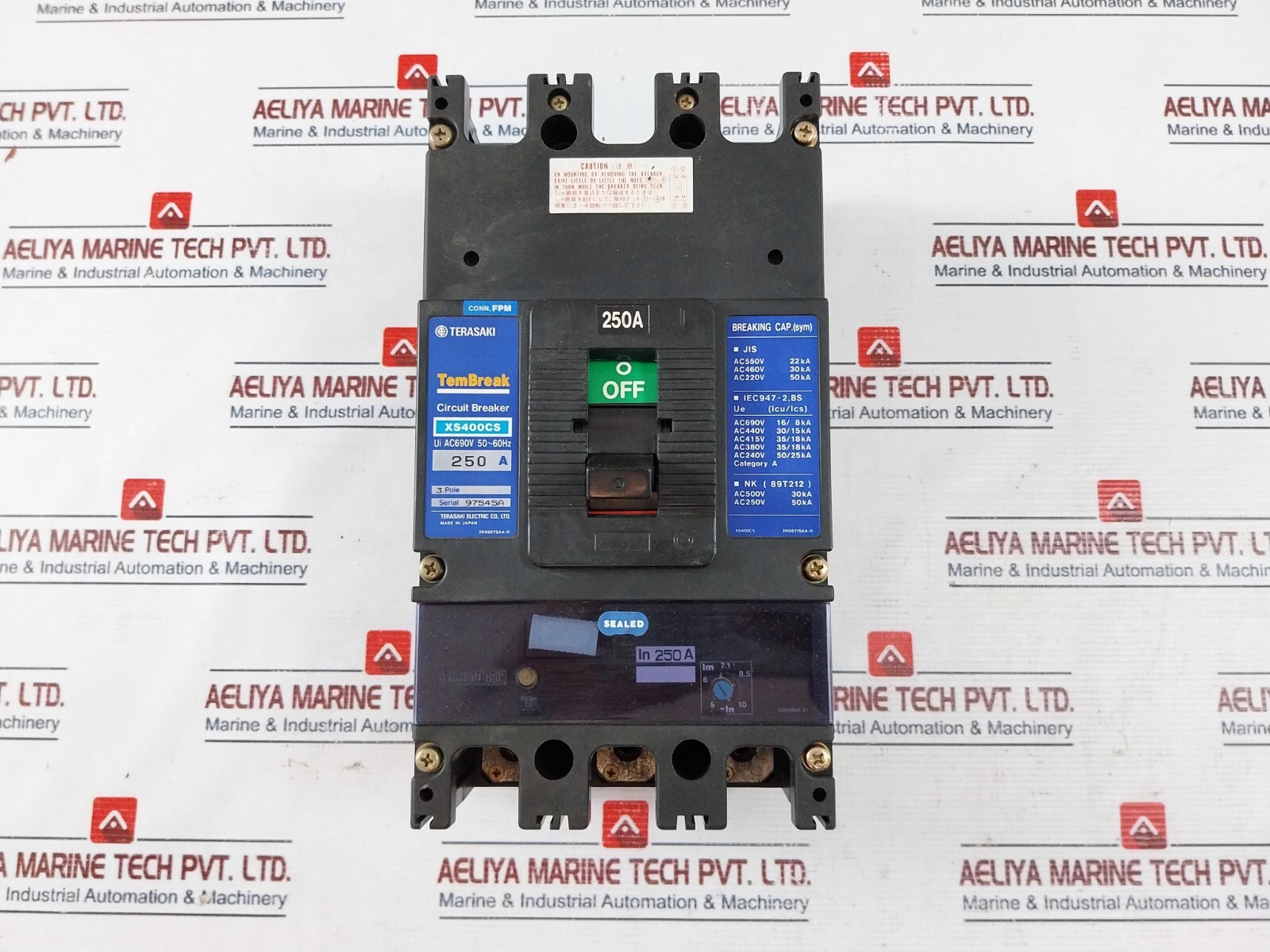 Terasaki Tembreak XS400CS 3-Pole Circuit Breaker 250A Ac690V 50/60Hz