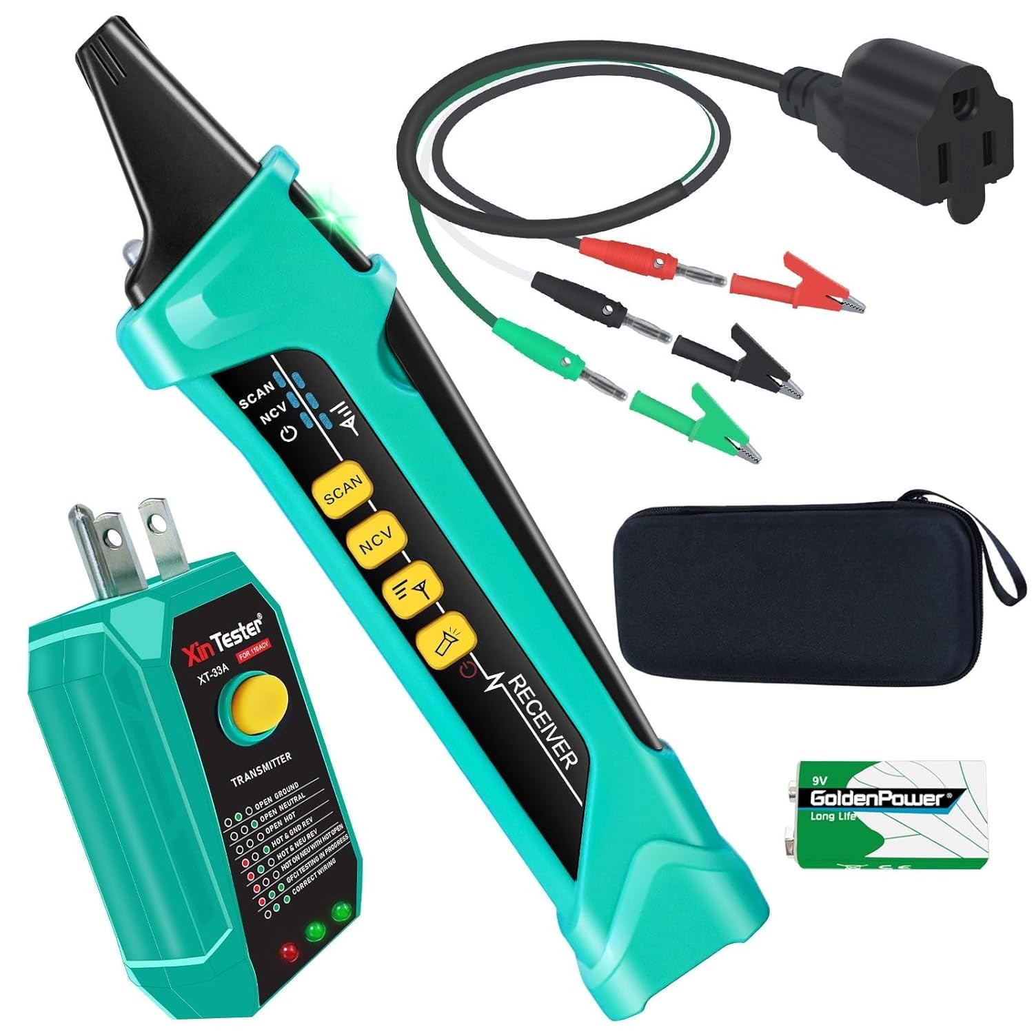 Professional Electrical Circuit Finder with GFCI Tester & Flashlight in 90-120V