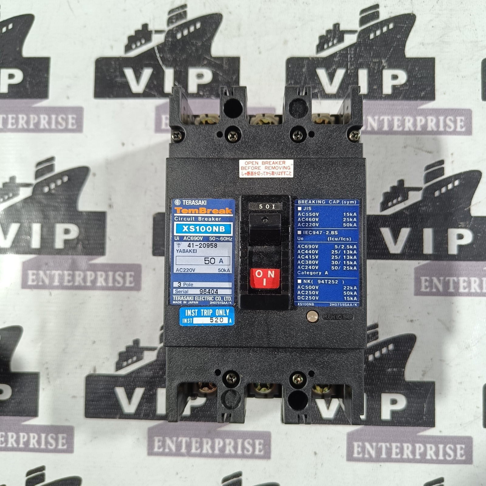 TERASAKI XS100NB CIRCUIT BREAKER 50A FREE FAST SHIPPING
