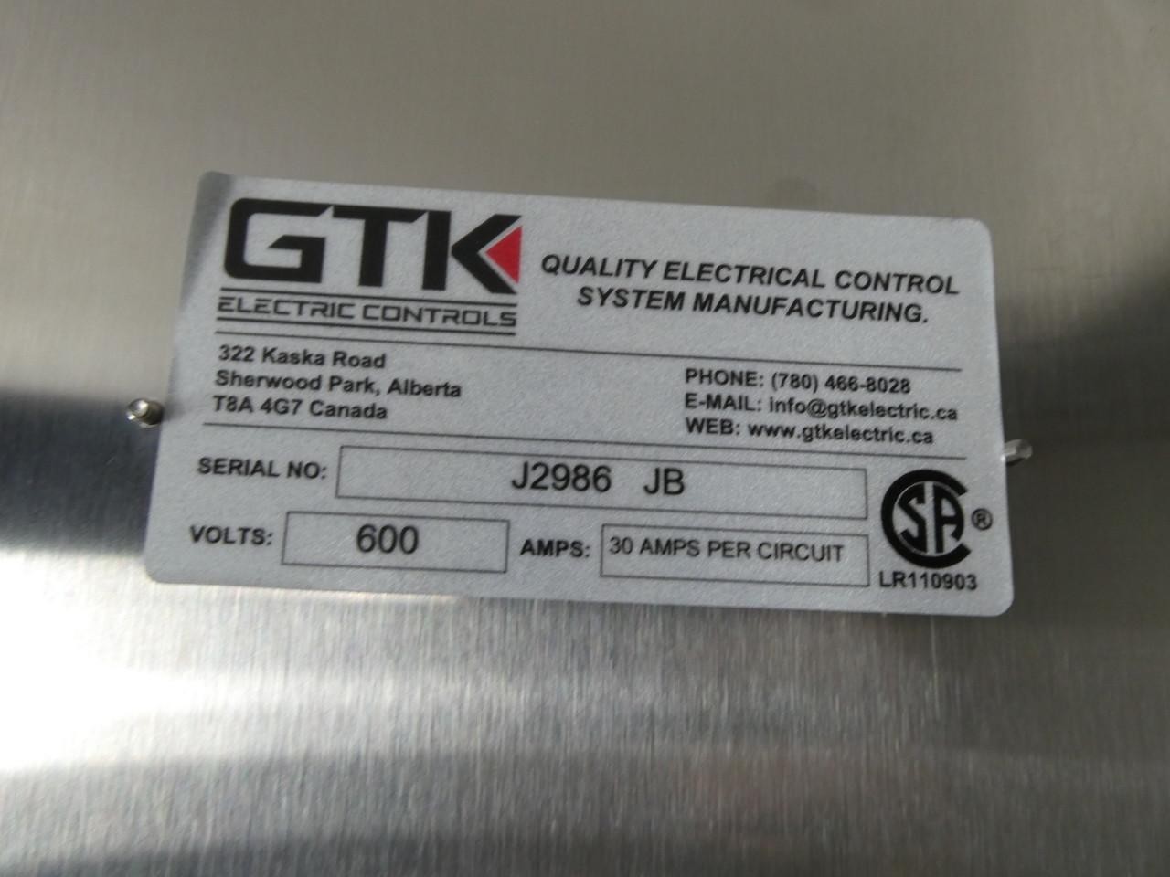 Hoffman 53TB-1000 A1412CHNFSS Control Panel 30a Amp 600v-ac