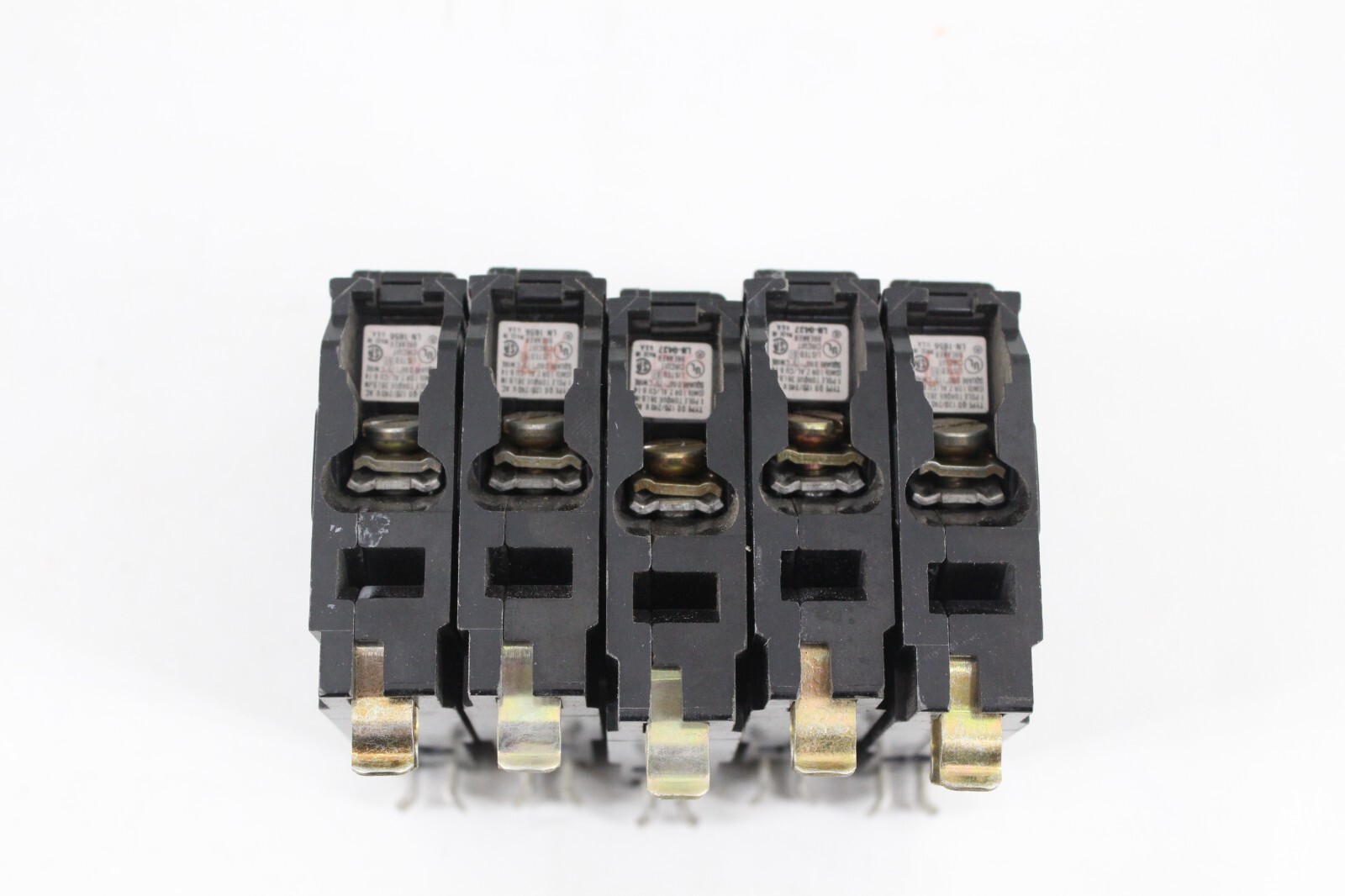 Lot Of 5 Square D QO120 1 Pole 20 Amp 120V AC Type QO Plug In Circuit Breaker