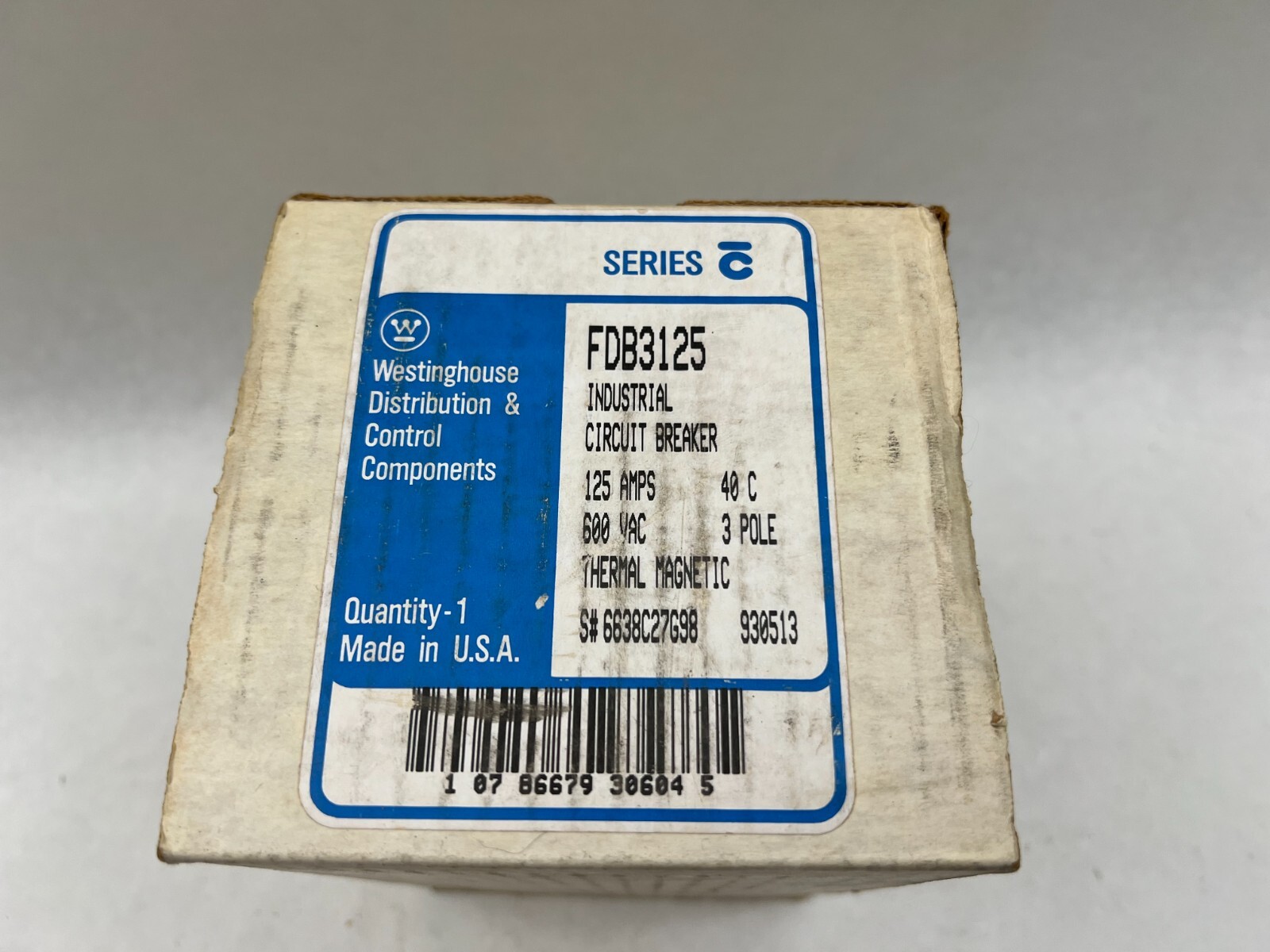 Westinghouse FDB3125 NIB 3P 125A 600V Breaker See Pics #G21