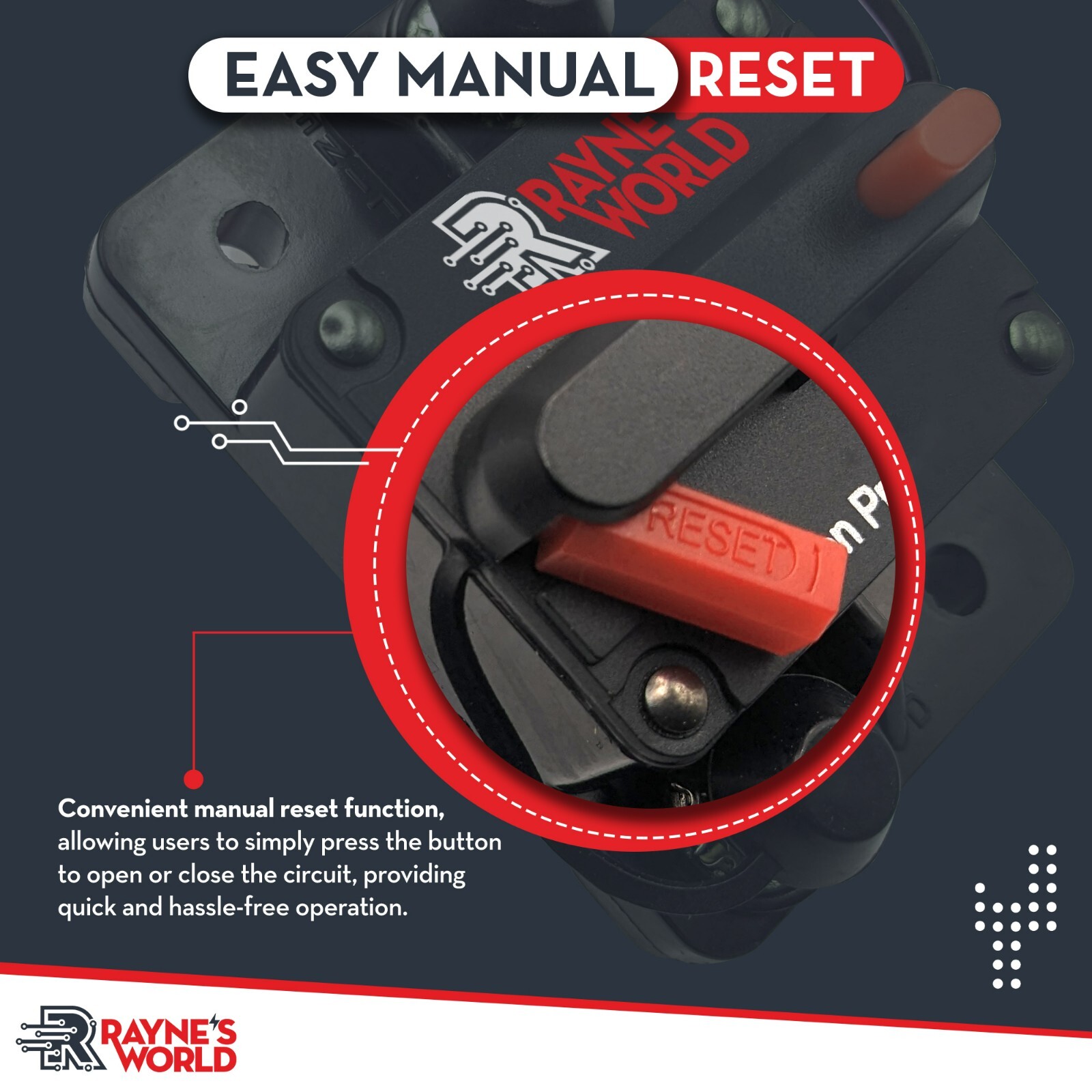30A-300A Amp Waterproof Circuit Breaker Auto/Marine/Solar 12-48V DC Manual Reset