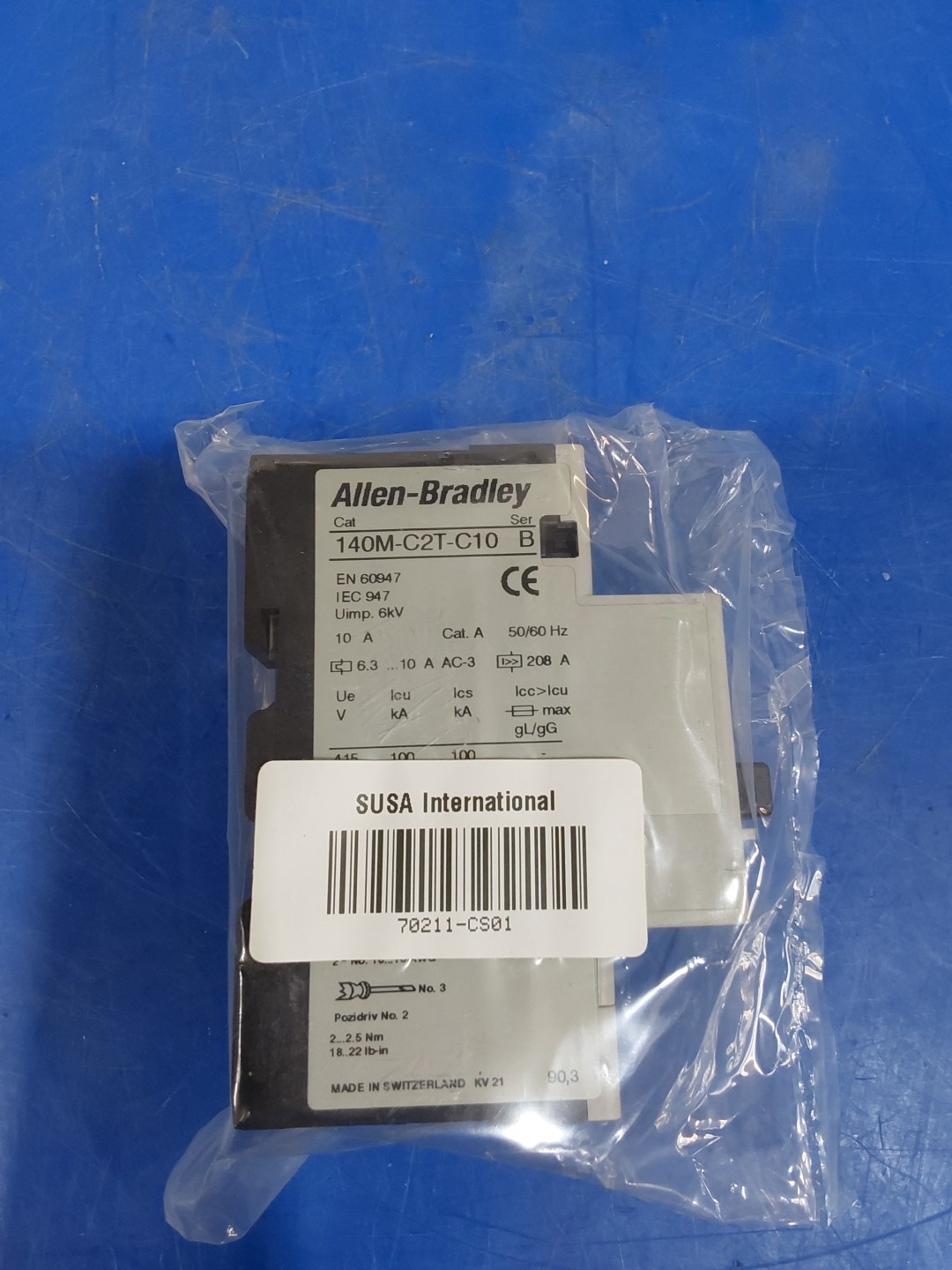 Allen-Bradley 140M-C2T-C10 Circuit Breaker, Ser B, 6.3-10A
