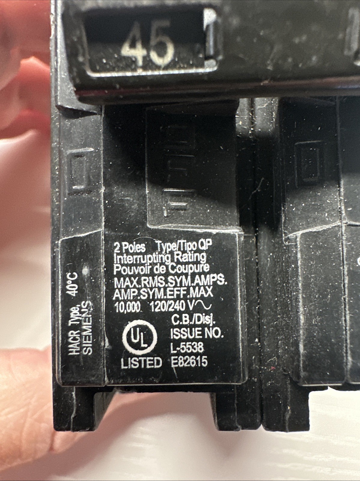 Q245 45-Amp Double Pole Type QP Circuit Breaker