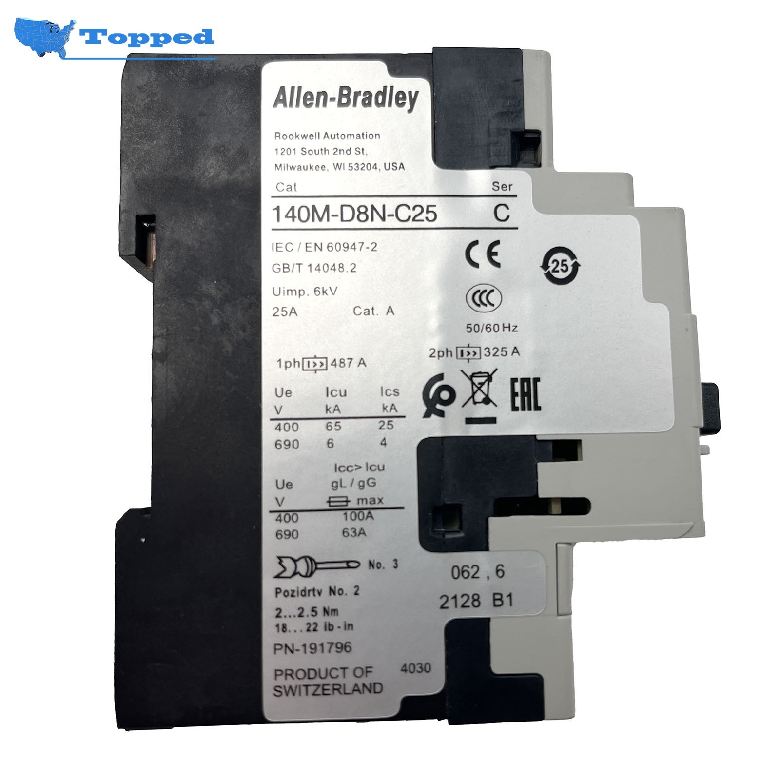 140M-D8N-C25 Motor Protector 25A Starter for Allen Bradley