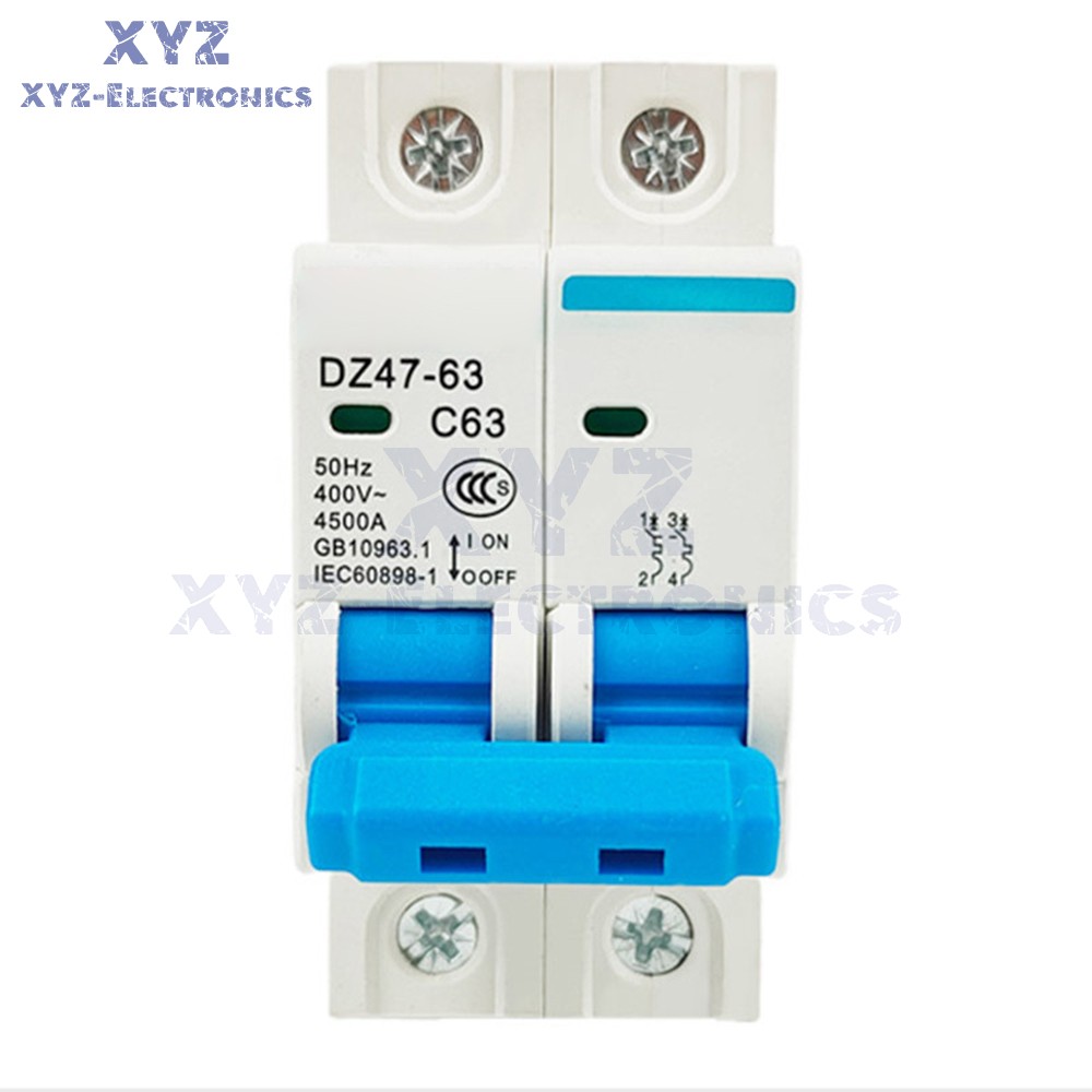 DZ47-63 2P Mini Circuit Breaker 6-63A Overload Short Circuit Protetion 400V 50Hz