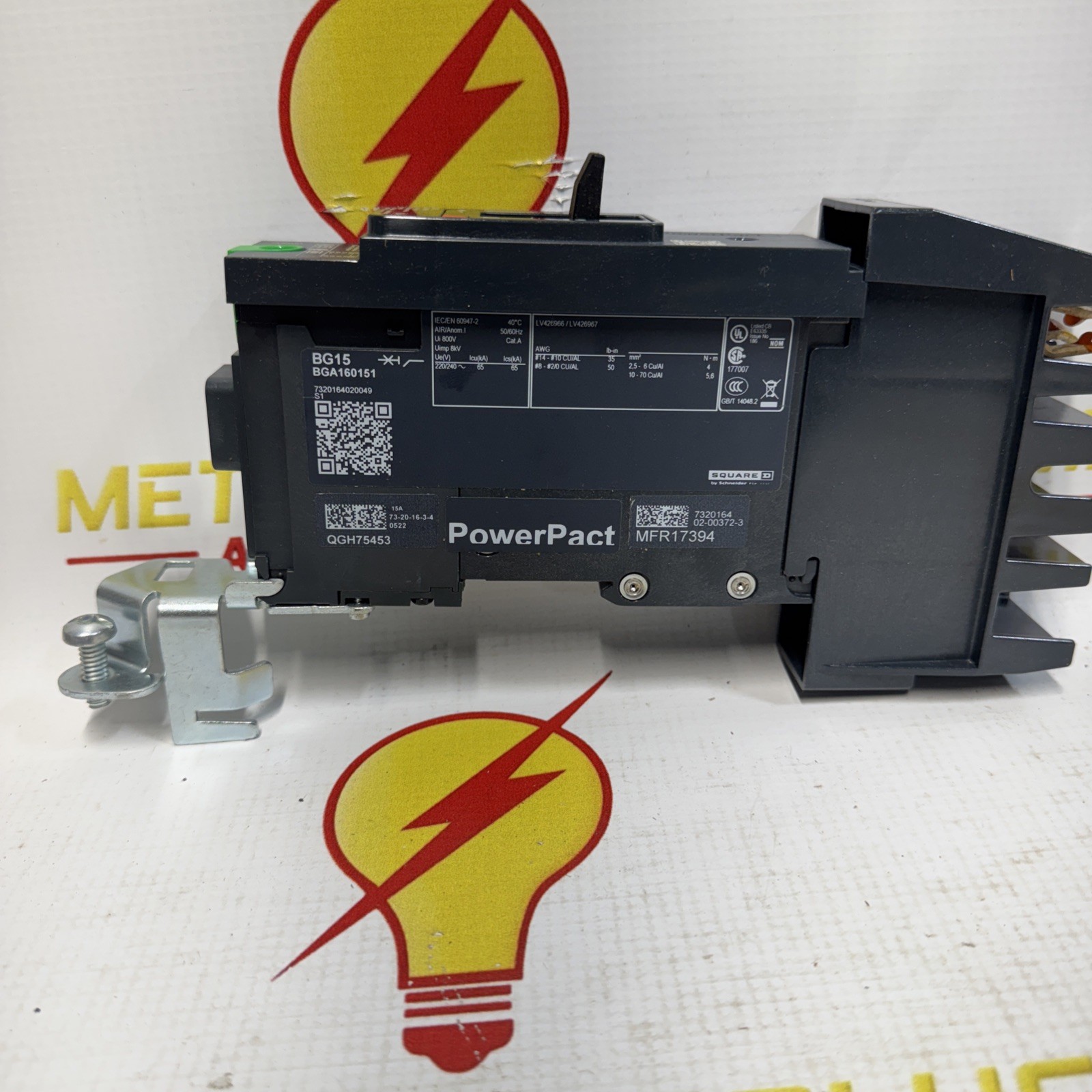 Square D BGA140153 PowerPact I-Line Molded B Circuit Breaker 277V 15A 1-P BG15