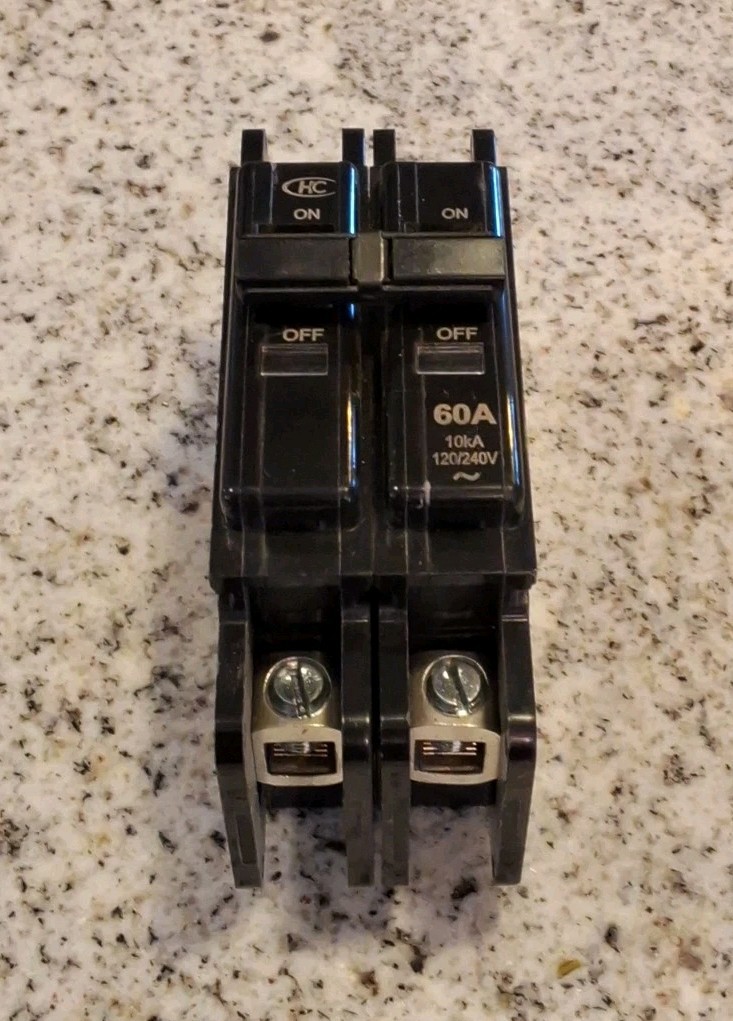 Hartland HCB-2P60GG Heat Kit Breaker 2POLE 60 AMP Din Rail Mount Sub for QOU260