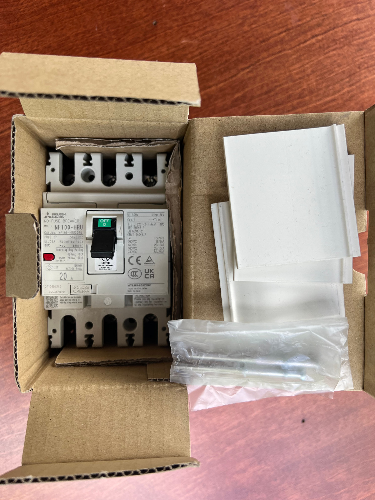 Mitsubishi 20A 3P Circuit Breaker NF100-HRU NF100-HRU *NEW*