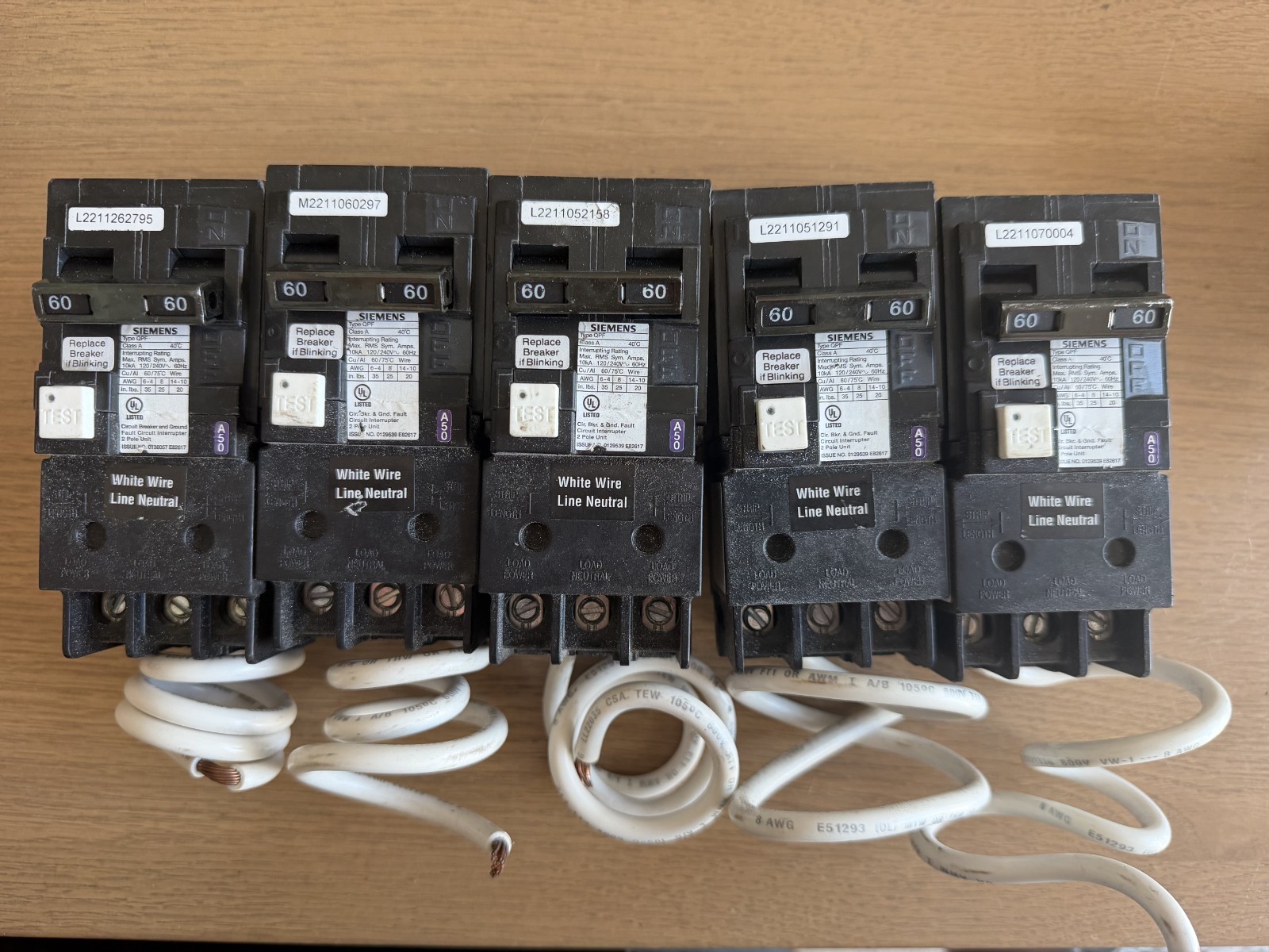 Siemens QF260 60A 2 Pole 240V GFCI Breaker (New Open Box, Pre-Self-Test)