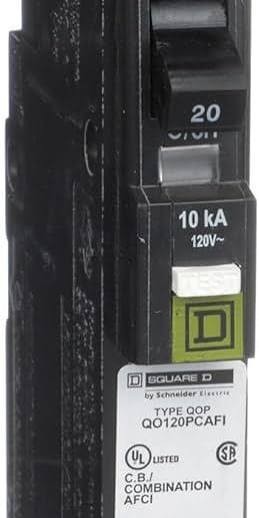 New Square D QO120PCAFI 20A, 1 Pole, 120VAC, AFCI