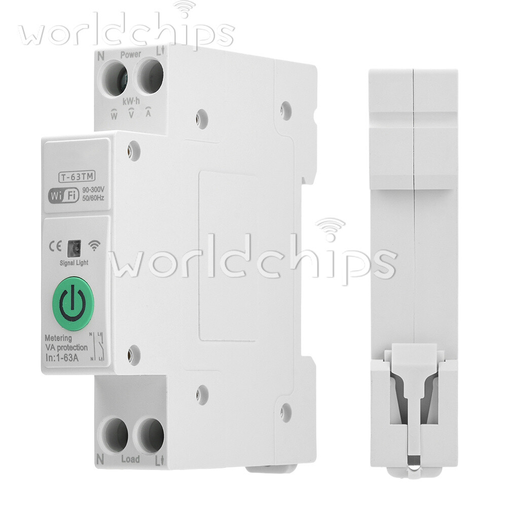 TUYA 63A WiFi Smart Circuit Breaker Over Current Under Voltage Protection Power