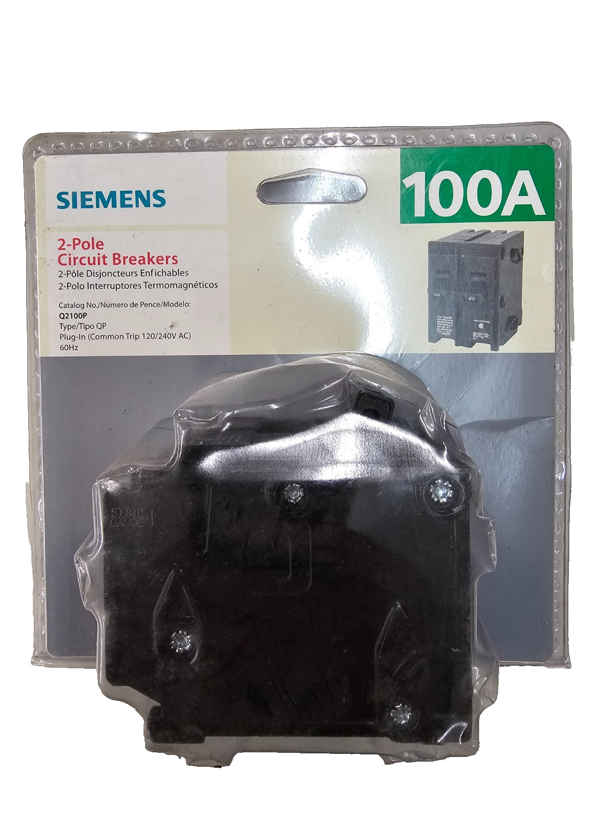 Siemens Q2100 100A 2 Pole 240V Circuit Breaker – Black