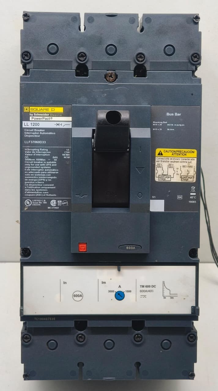 SQUARE D POWER PACT LL 1200 LLF37060D33 600A CIRCUIT BREAKER