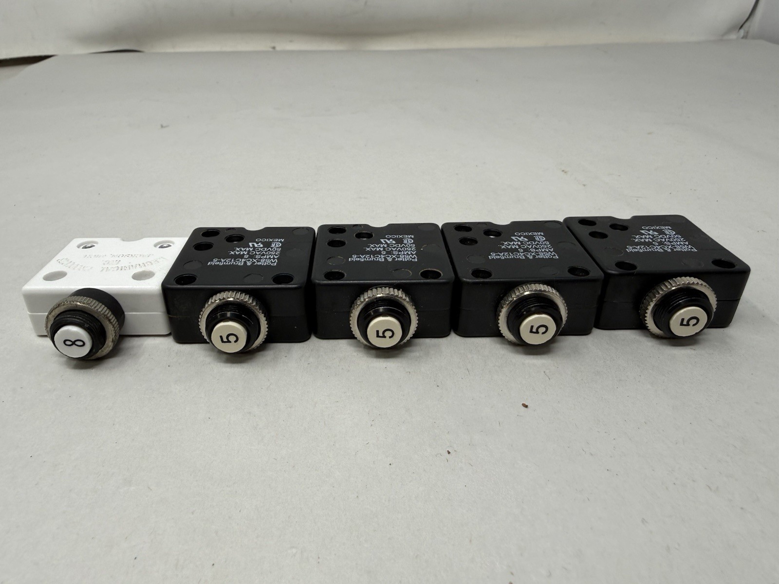 Lot of 5 Potter & Brumfield W58-XC4C12A-5 Circuit Breakers 5 Amps – Cessna 172